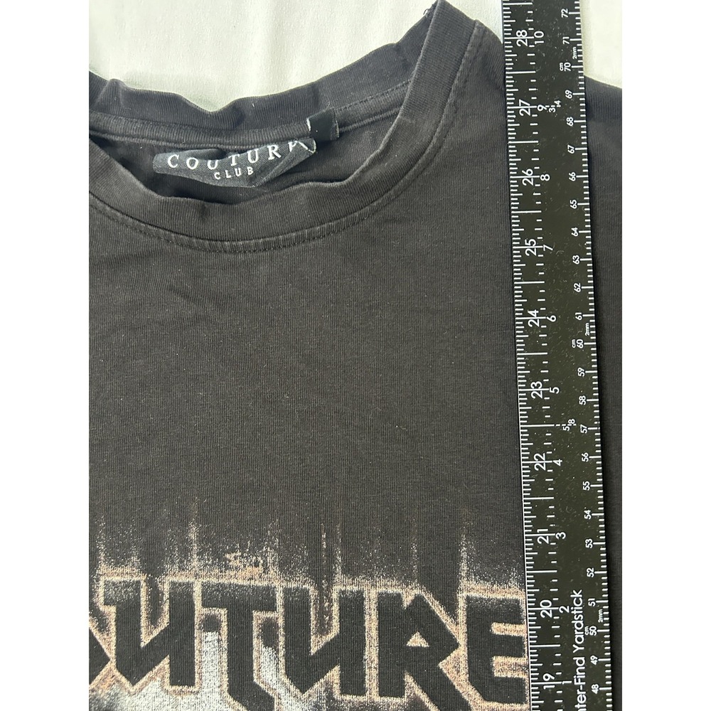 The Couture Club Shirt Mens Small Black Skull Bones Graphic Tee Band Style Tour - Picture 6 of 7
